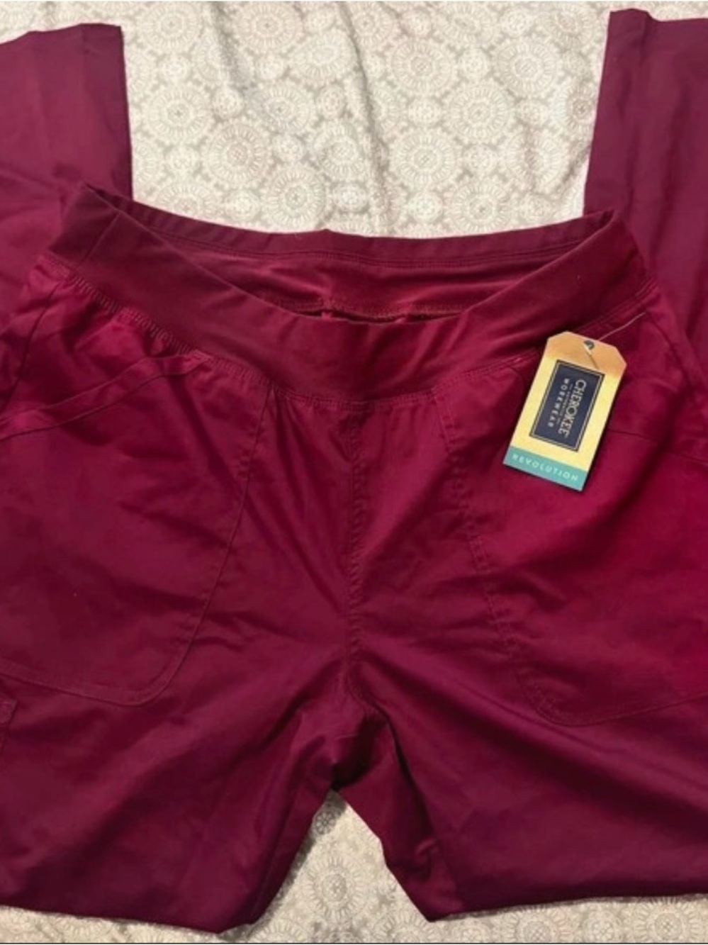 Cherokee Burgundy Scrub Pants NWT